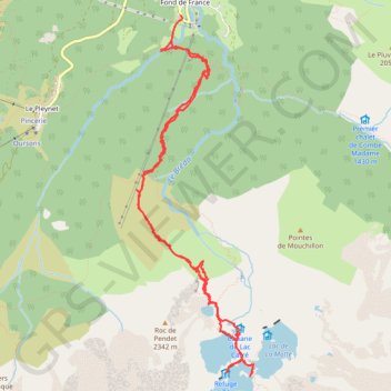 Refuge des Sept Laux GPS track, route, trail