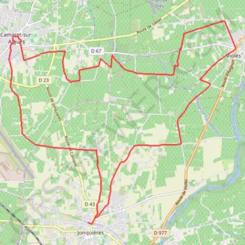 Balade de Jonquières à la Via Venaissia GPS track, route, trail
