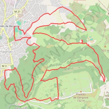 Romagnat Gergovie GPS track, route, trail