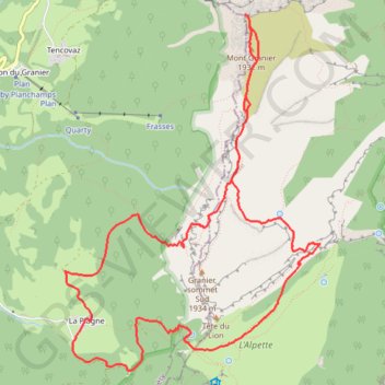 Le Granier depuis La Plagne - Entremont-le-Vieux GPS track, route, trail