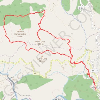 Tour du Mont Lion et sommet depuis Gilette GPS track, route, trail