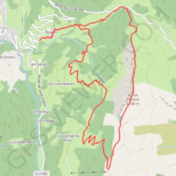 Roche Parstire - Boudin GPS track, route, trail