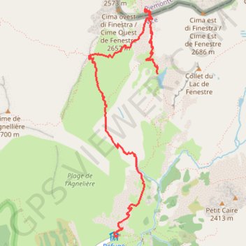 Col de Fenestre Pas des ladres GPS track, route, trail