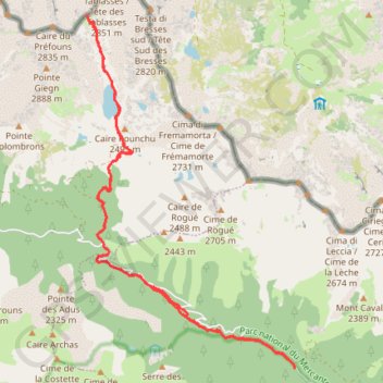 Lac Nègre et Pas du Prefouns GPS track, route, trail