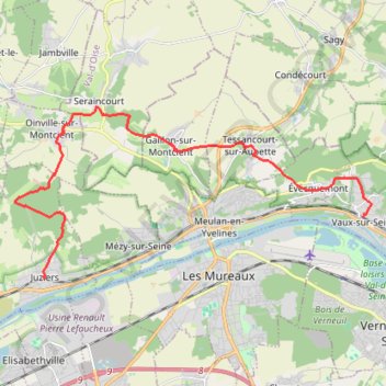 De Vaux sur Seine a Juziers GPS track, route, trail
