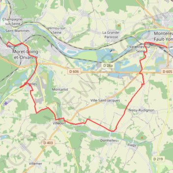 De Veneux-les-Sablons à Montereau GPS track, route, trail