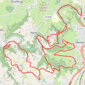 Rodez Agglomeration - Circuit 6 - Le bois de l’ours GPS track, route, trail