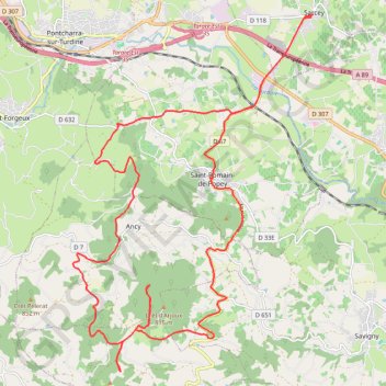 Bancillon - Saint Romain de Popey GPS track, route, trail