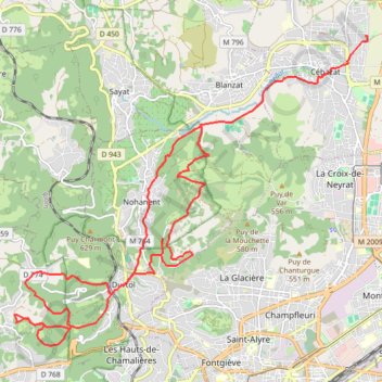 Clermont-Ferrand GPS track, route, trail