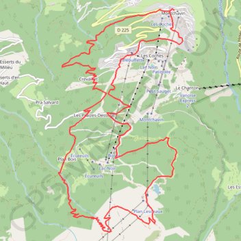 Trail Rouge Montchavin GPS track, route, trail