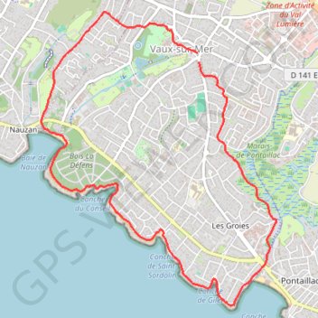 Ville mer et campagne autour de Vaux GPS track, route, trail