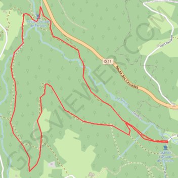 Les deux cascades de Tendon GPS track, route, trail