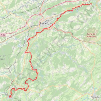 GR59 De Silley-Bléfond (Doubs) à Mesnay (Jura) GPS track, route, trail