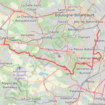 De la forêt de Versailles à la Coulée Verte GPS track, route, trail