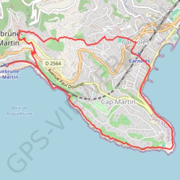 Tour du Cap Martin GPS track, route, trail