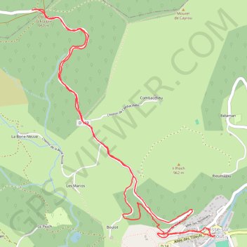 Haut Languedoc - Fraisse - Lac de Lauzas GPS track, route, trail
