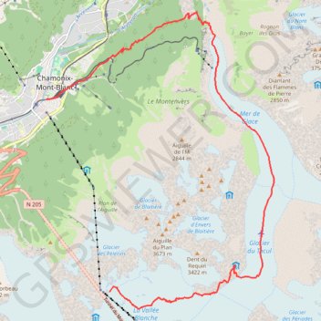 Aiguille du Midi : Vraie Vallée Blanche GPS track, route, trail
