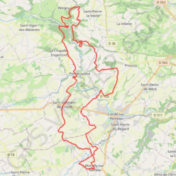 Autour de Montilly-sur-Noireau GPS track, route, trail