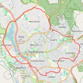 Tuggeranong Loop GPS track, route, trail