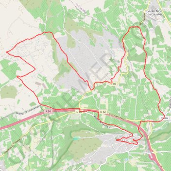 Petit circuit autour de La Cadière d'Azur GPS track, route, trail