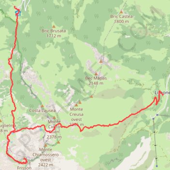 Limonetto cima Frisson Palanfre' GPS track, route, trail