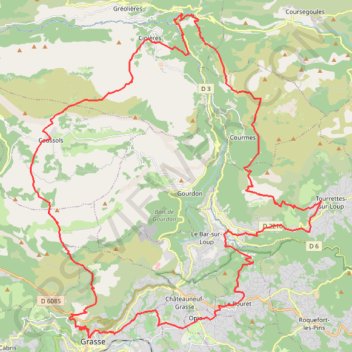 Boucle Grasse-Cipières-Tourettes GPS track, route, trail