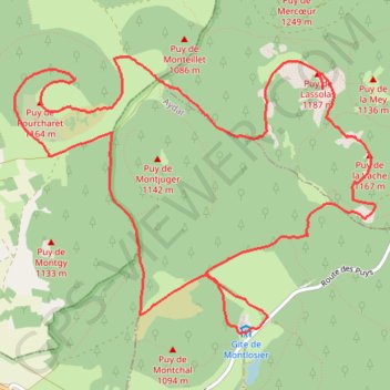 Puy de Lassolas GPS track, route, trail