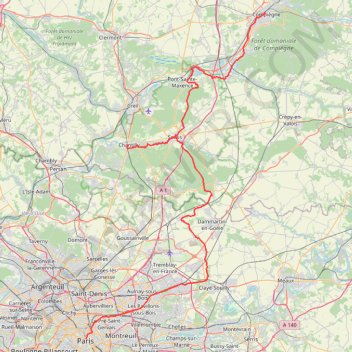 Paris (75000-75116), Île-de-France, France - Compiègne (60200), Oise, Hauts-de-France, France GPS track, route, trail