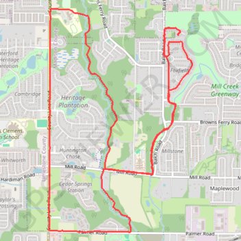 10 Mile Run, Madison AL GPS track, route, trail