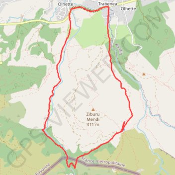 Le tour de la Montagne de Ciboure GPS track, route, trail