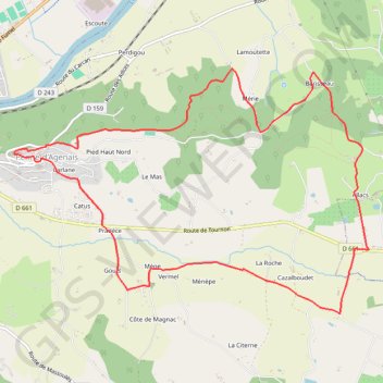 Penne-d'Agenais, vers le château de Noaillac - Pays de la vallée du Lot GPS track, route, trail