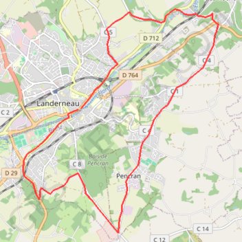 Autour de Landerneau GPS track, route, trail