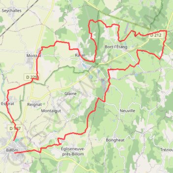 VTT en Toscane d'Auvergne : Bort-l'Étang GPS track, route, trail