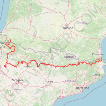 Trace 4X4 Pyrénées traversée. GPS track, route, trail