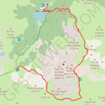 Tour du pic du midi d'Ossau (étape 2) GPS track, route, trail
