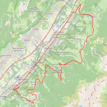 Domène-Revel-Col des mouilles-Theys GPS track, route, trail