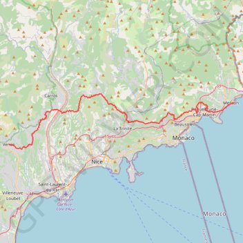 GR653A Randonnée de Menton à Vence (Alpes-Maritimes) GPS track, route, trail