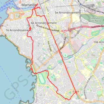 Sud de Marseille par le GR GPS track, route, trail