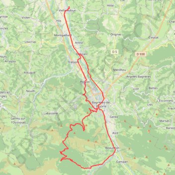Bagnères-de-Bigorre - Col du couret GPS track, route, trail