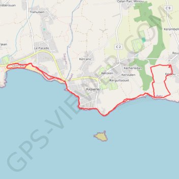 Trémorvezen - Pointe de TREVIGNON GPS track, route, trail