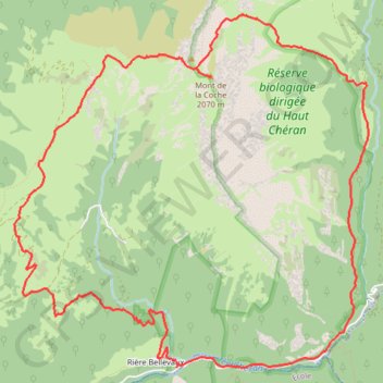 Le Mont de la Coche depuis Rière Bellevaux GPS track, route, trail