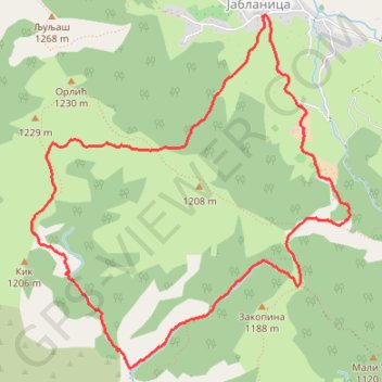 Јабланица - Радов поток - Томов поток - Јабланица GPS track, route, trail