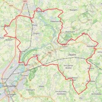 Gavere - Zwalm - Eine - Huise GPS track, route, trail