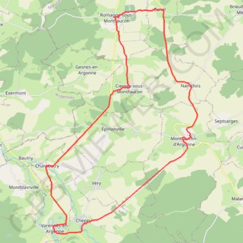 De Louis XVI à Pershing - Varennes-en-Argonne GPS track, route, trail
