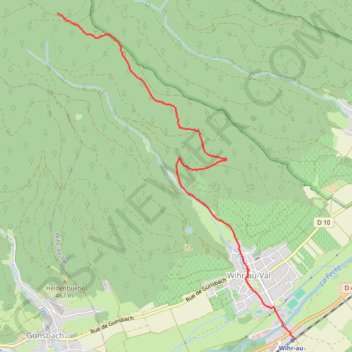 Colmar - Croix bleue, de Wihr-au-Val gare jusqu'à jonction croix jaune GPS track, route, trail