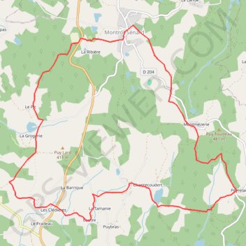 Circuit sur les traces d'Henry IV - Montrol-Sénard GPS track, route, trail