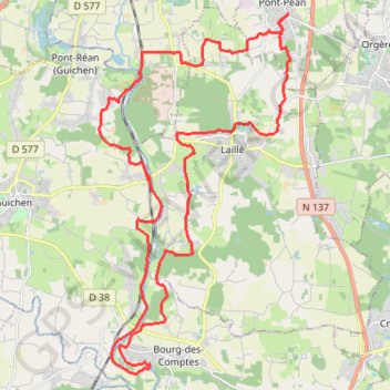 Le long de la Vilaine - Pont-Péan GPS track, route, trail