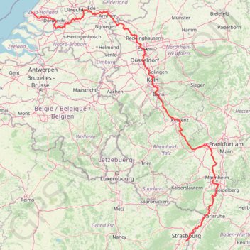 Eurovelo 15 - Strasbourg Rotterdam GPS track, route, trail