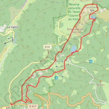 Lacs vosgiens, Lac des Truites GPS track, route, trail