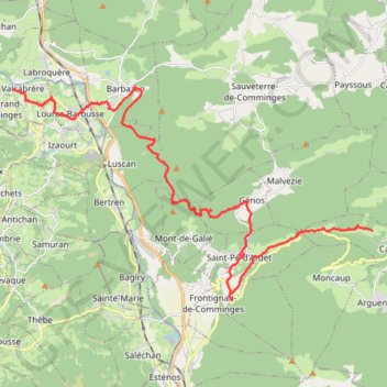 Chemin du Piemont de Cazaunous à Valcabrère GPS track, route, trail
